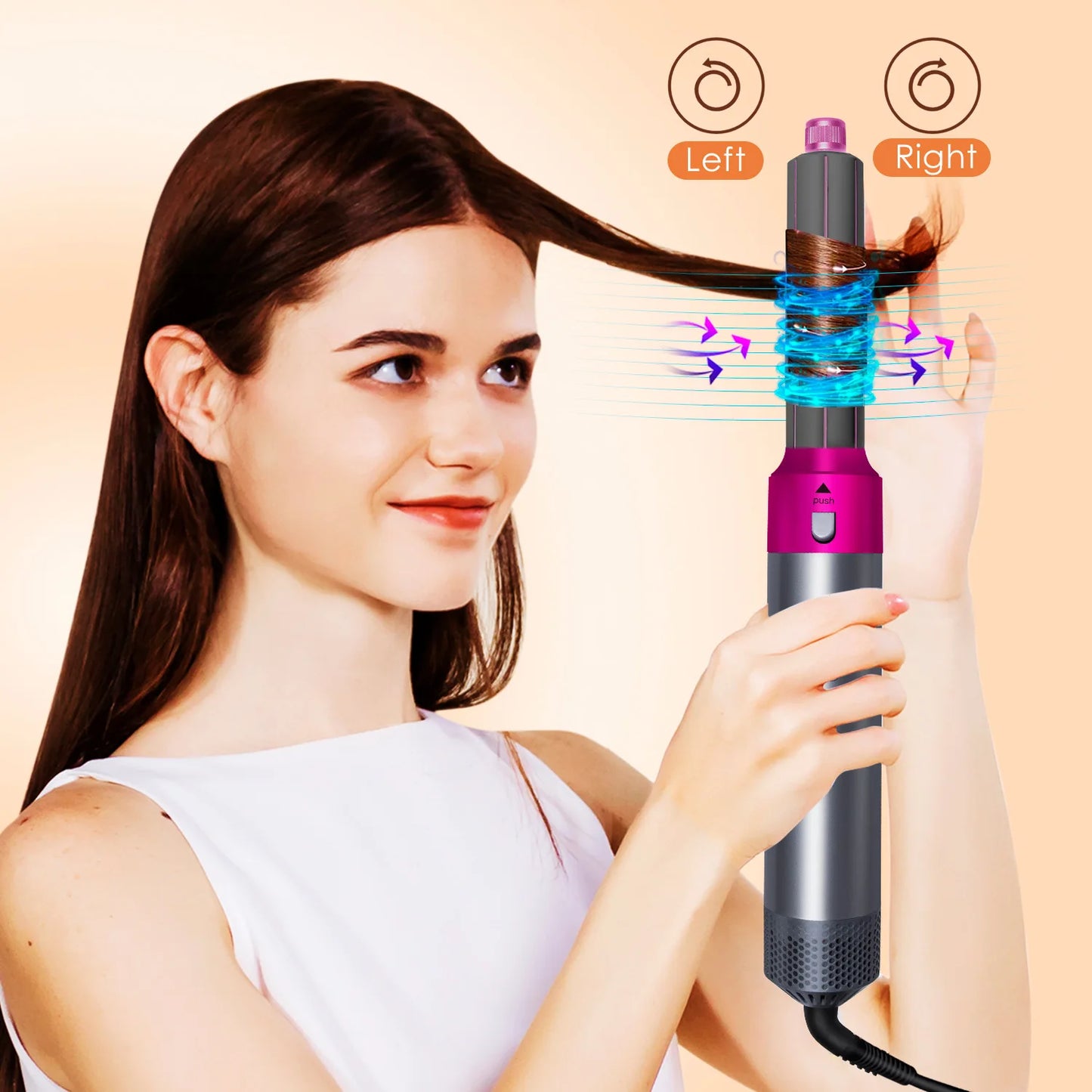 Sèche-cheveux multifonction 5 en 1 pour Dyson Airwraps - Brosse soufflante, fer à friser, lisseur, et outils de coiffure.